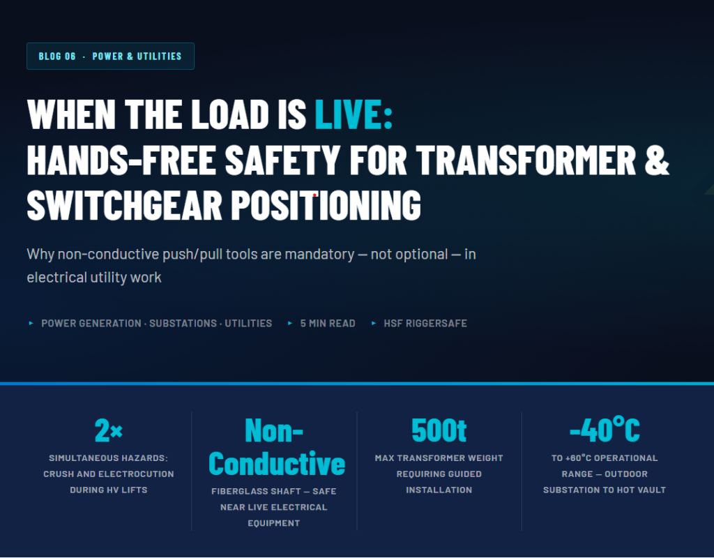 When the Load Is Live: Hands-Free Safety for Transformer & Switchgear Positioning