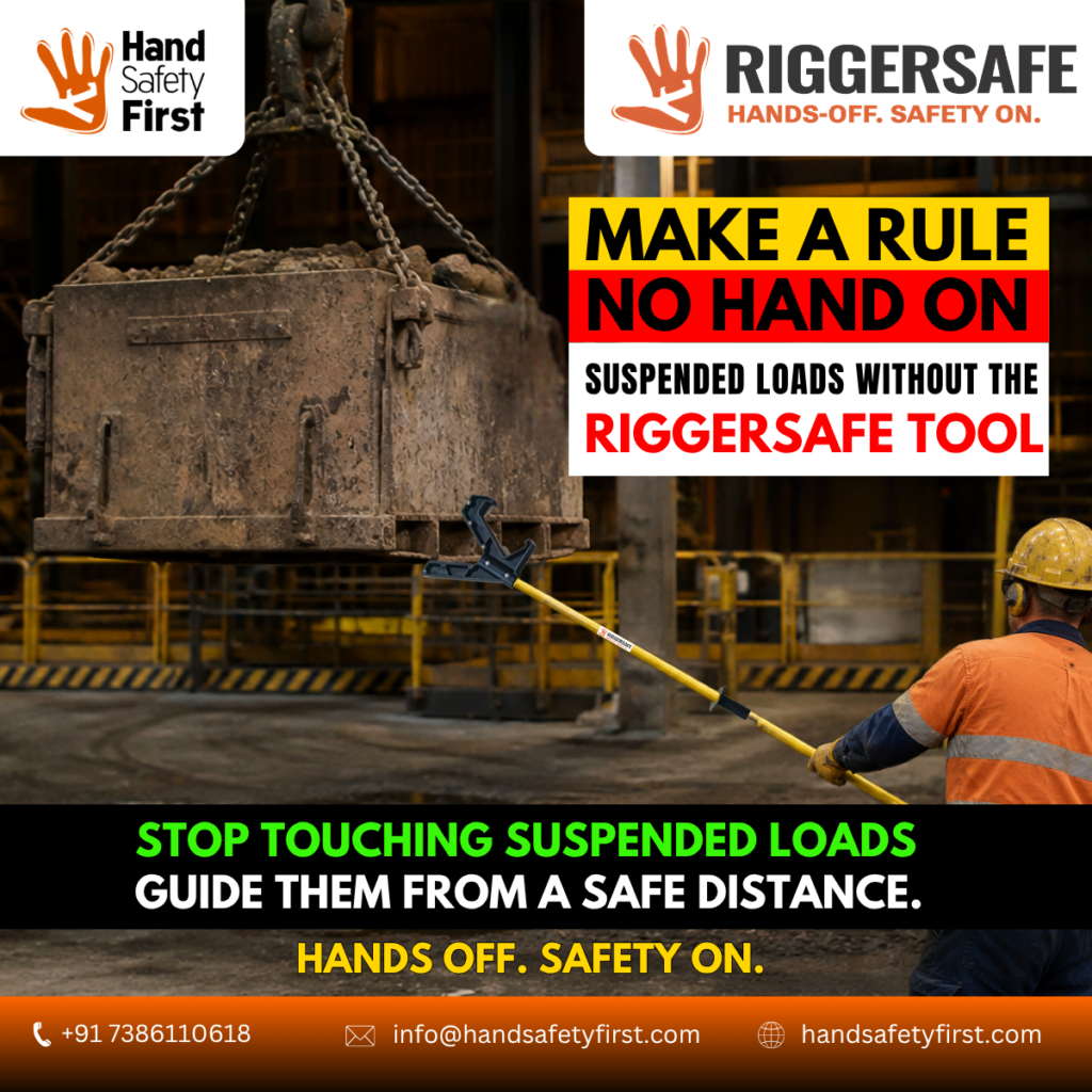 HSF RiggerSafe Push Pull Tool used in mining industry for suspended load safety and industrial ladle handling