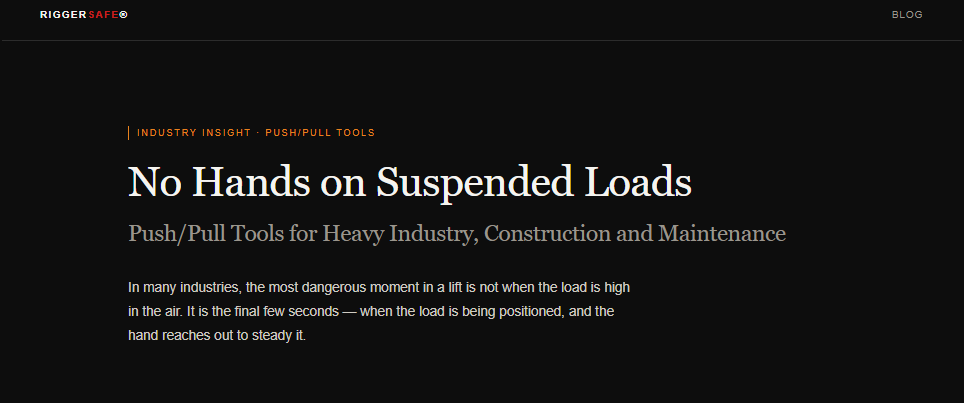 Push/Pull Tools for Suspended Load Hand Safety Across Heavy Industry