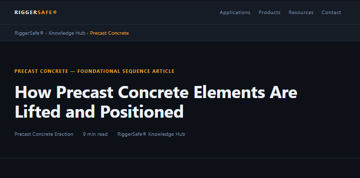 Precast Concrete Elements: How They Are Lifted and Positioned