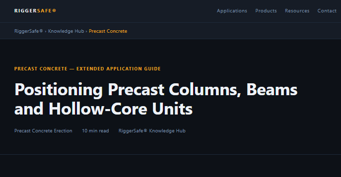 Precast Columns, Beams and Hollow-Core Units: Positioning Guide