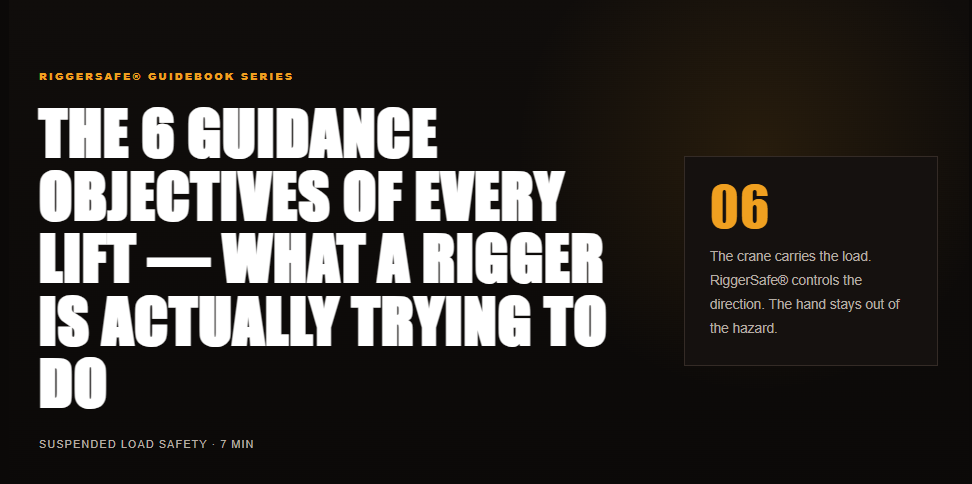 Guidance Objectives for Safer Suspended Load Guidance