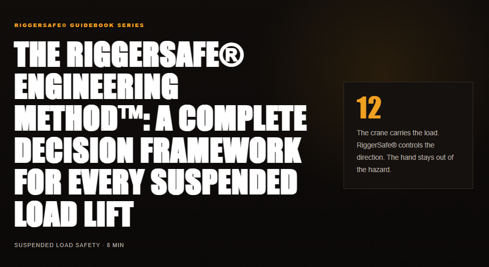 Suspended Load Lift Planning: The Complete RiggerSafe® Engineering Method