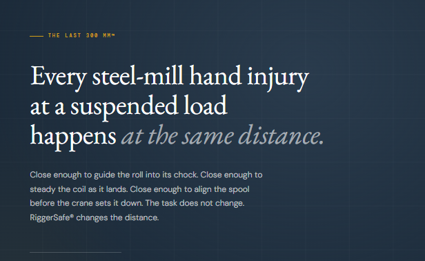 Suspended Load Safety in Steel Mills: How RiggerSafe® Keeps Hands Out of the Hazard Zone