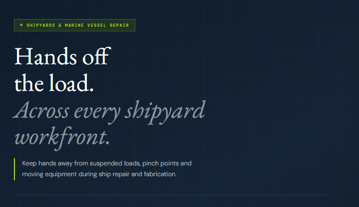 Shipyard Safety: Hands-Free Tools for Suspended Load Control and Marine Repair