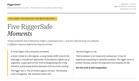 Five RiggerSafe Moments in Suspended Load Positioning