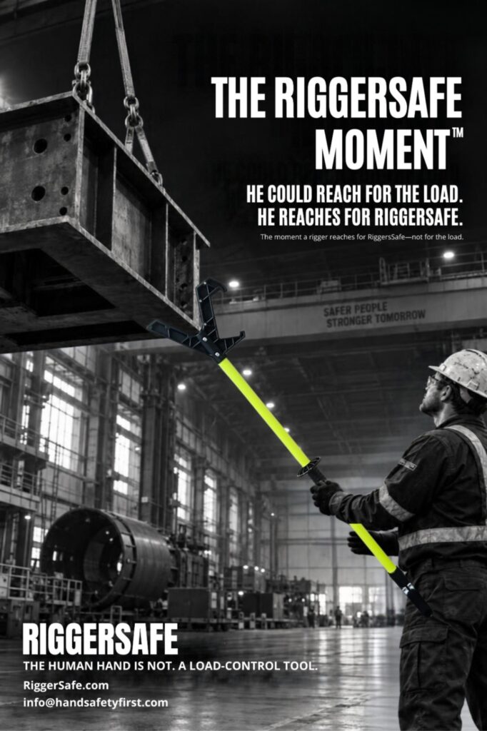 HSF RiggerSafe Push Pull Tool helping control a suspended load without direct hand contact